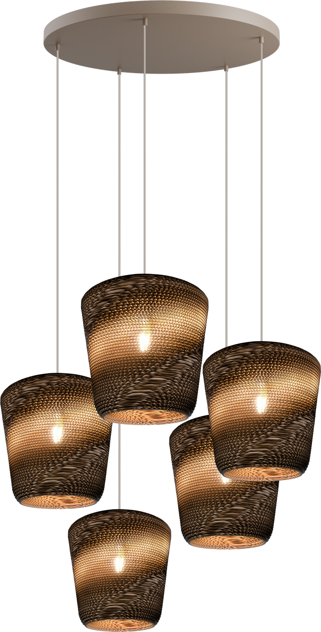 Carta Moody HL CARTA MOODY 5-LIGHT BEIGE TERRA, BASE BEIGE TERRA Ø70CM