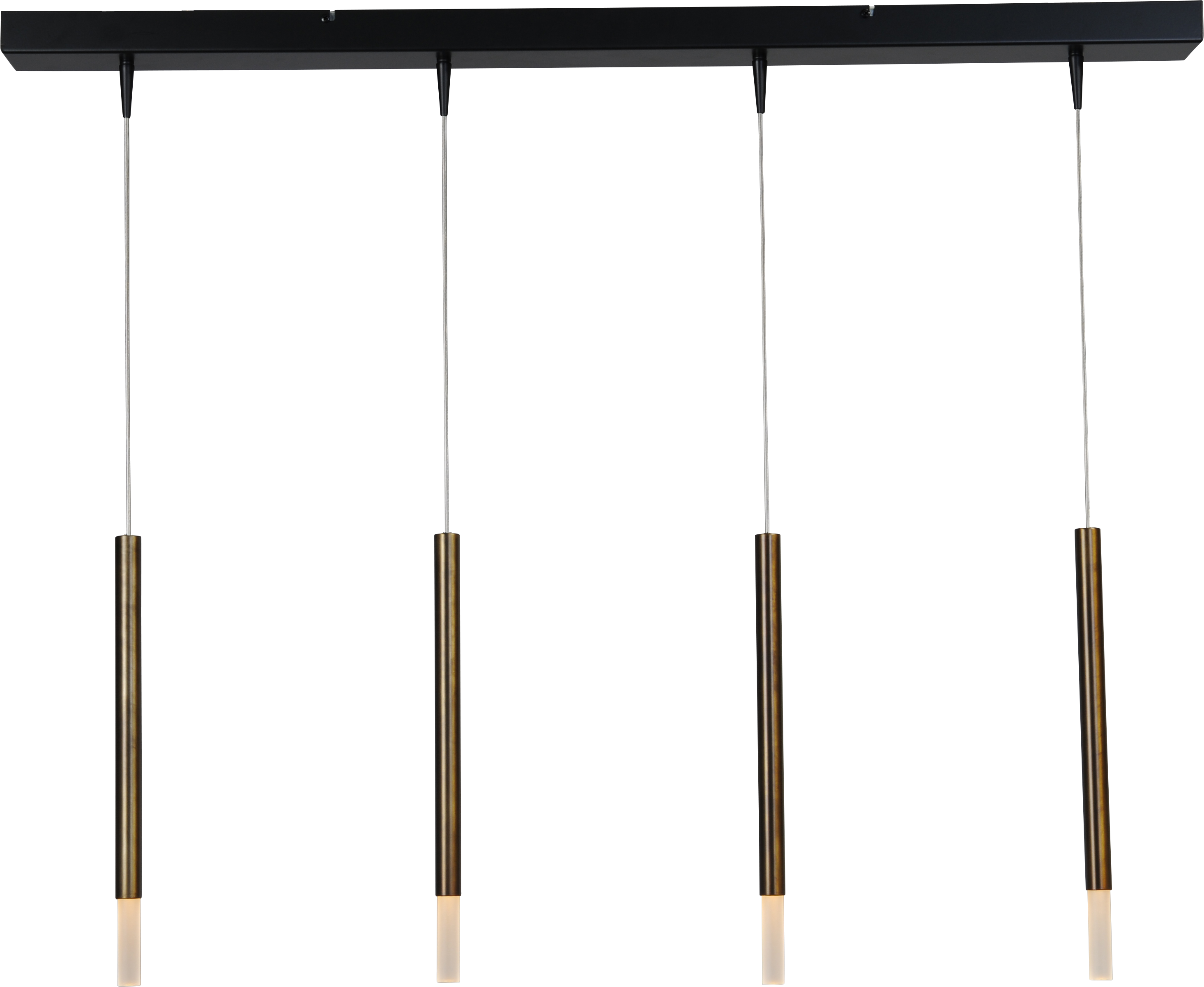 Flute HL FLUTE 4LTS BLACK/ANTIQUE BRASS 100X8CM DTW