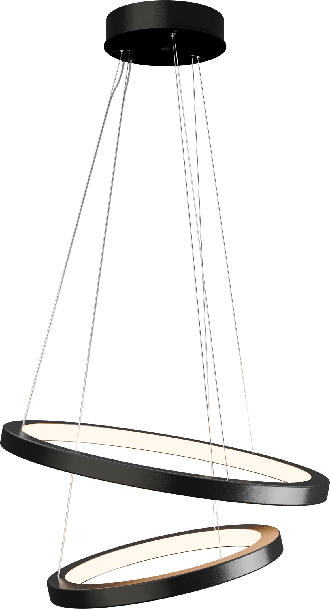 Cortino HL CORTINO 2-LIGHT BLACK Ø50CM + Ø70CM C-PROFILE 40X40MM