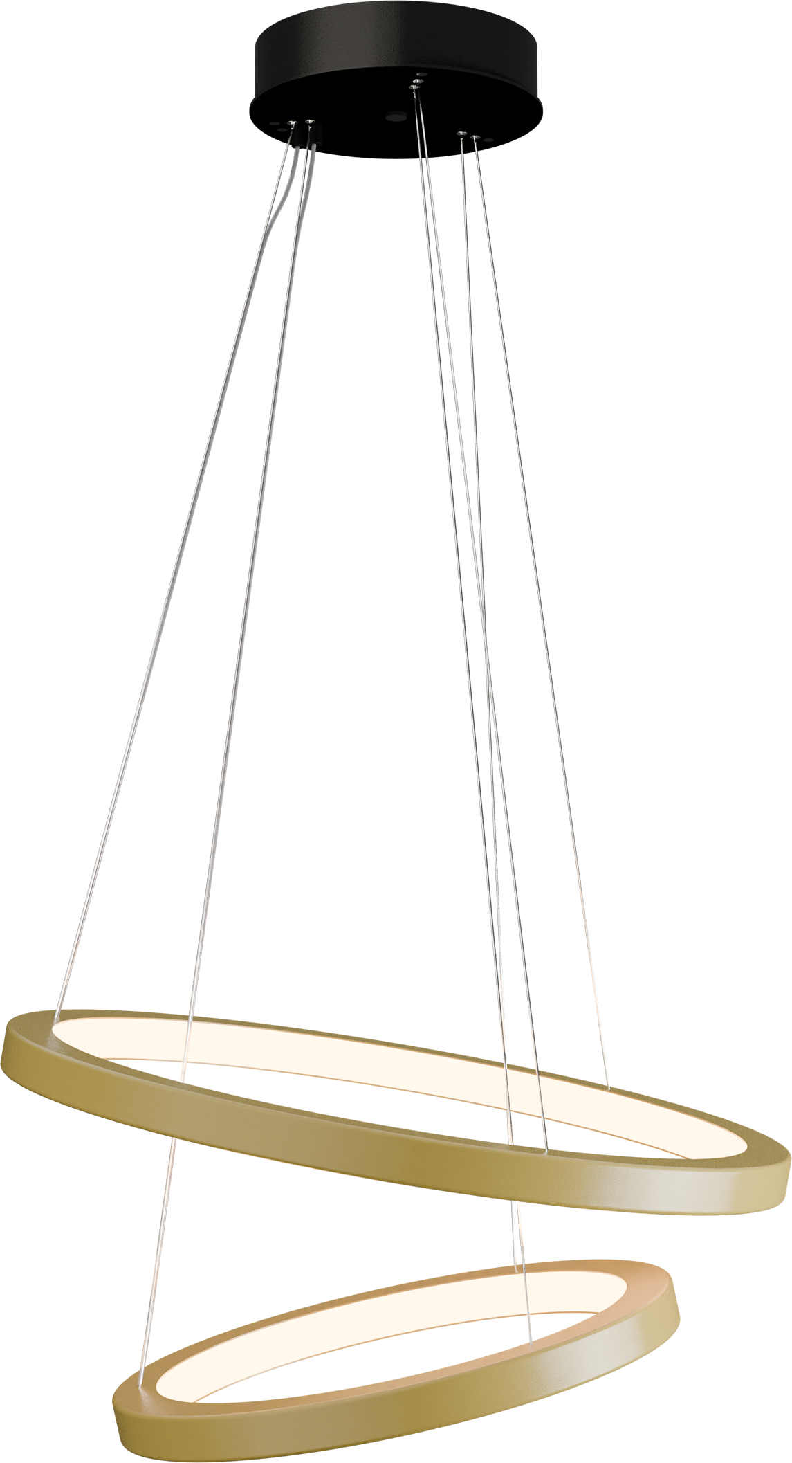 Cortino HL CORTINO 2-LIGHT GOLD PAINTED Ø50CM + Ø70CM C-PROFILE 40X40MM
