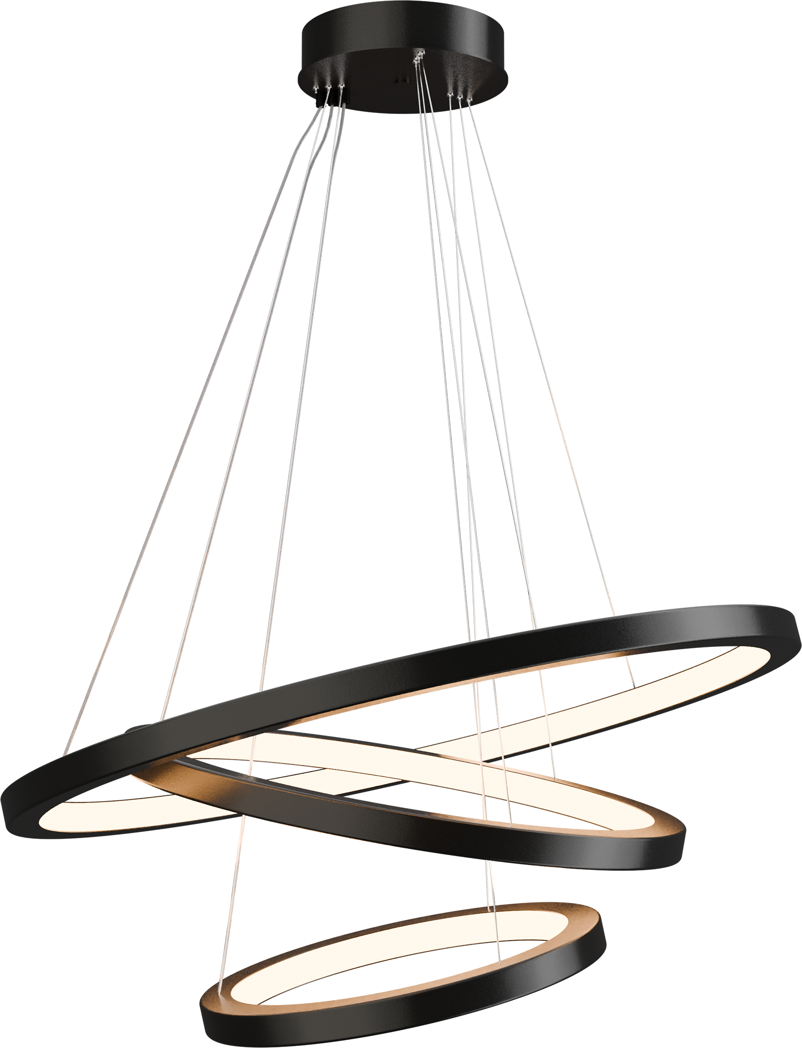 Cortino HL CORTINO 3-LIGHT BLACK Ø50CM + Ø70CM + 100CM C-PROFILE 40X40MM