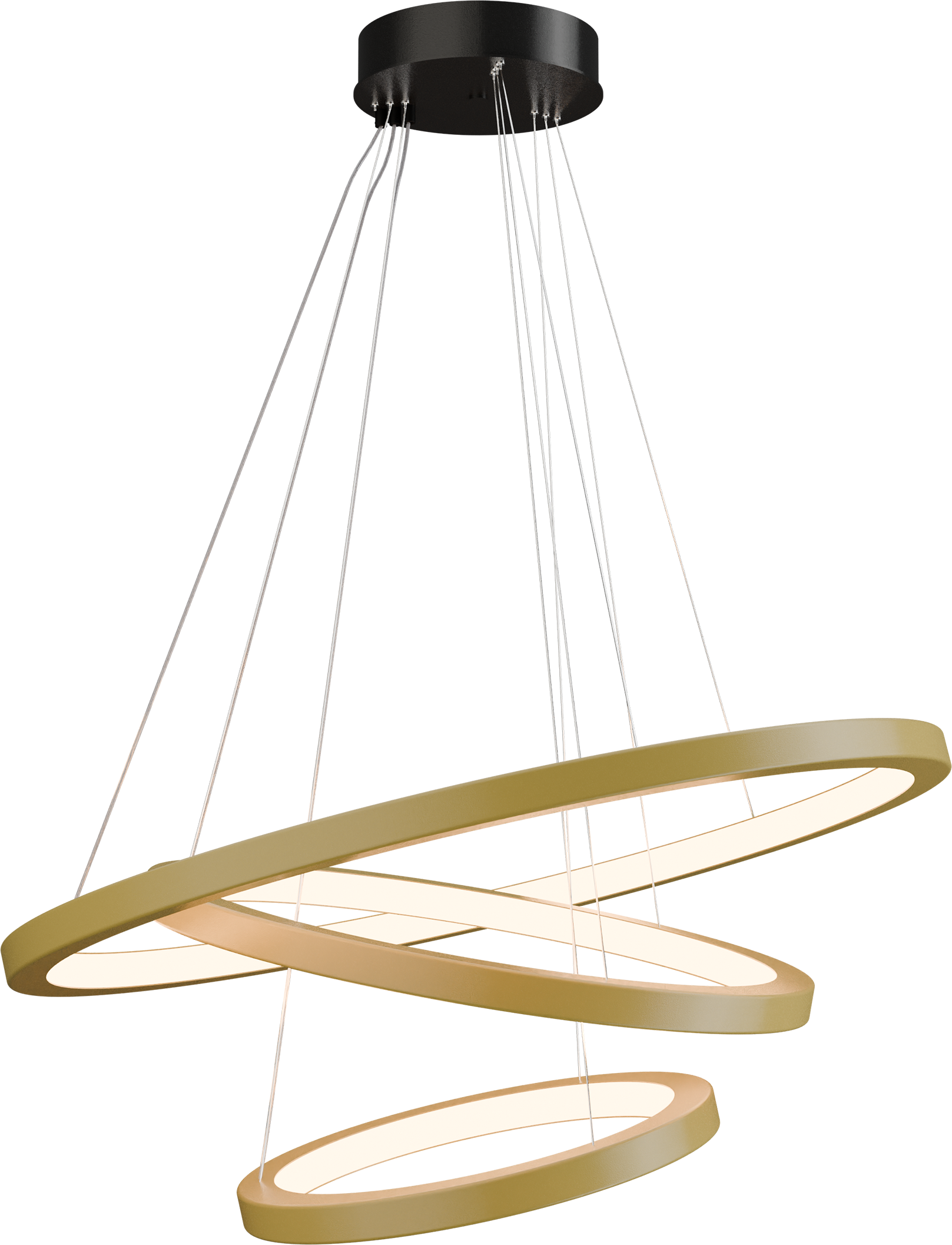 Cortino HL CORTINO 3-LIGHT GOLD PAINTED Ø50CM + Ø70CM + 100CM C-PROFILE 40X40MM
