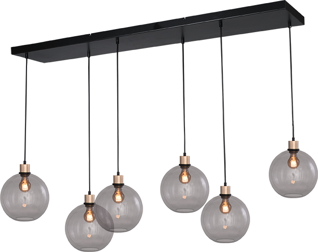 Lazise HL LAZISE 6-LIGHT MATT BLACK/MATT GOLD 130X25CM