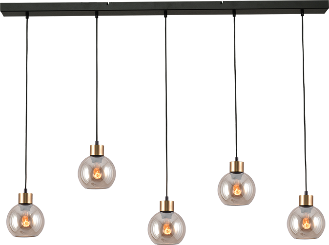 Lazise HL LAZISE 5-LIGHT MATT BLACK/MATT GOLD 130X8CM