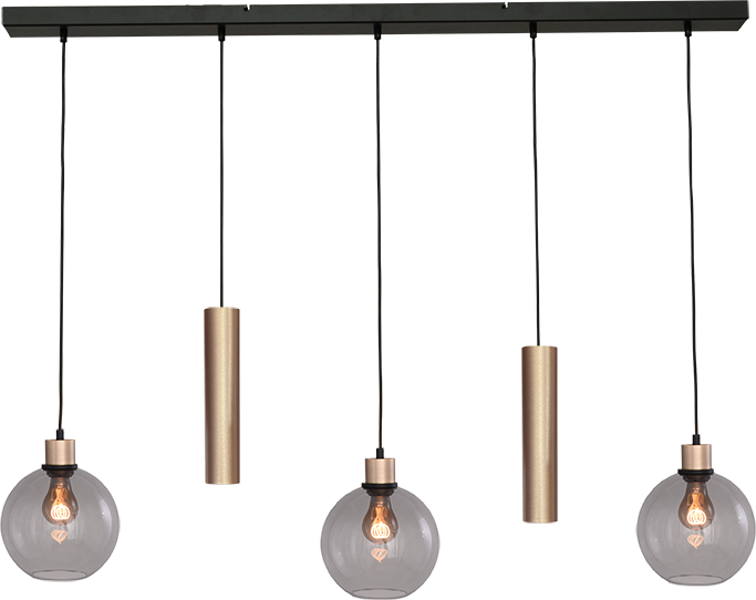 Lazise HL LAZISE 5-LIGHT MATT BLACK/MATT GOLD 130X8CM