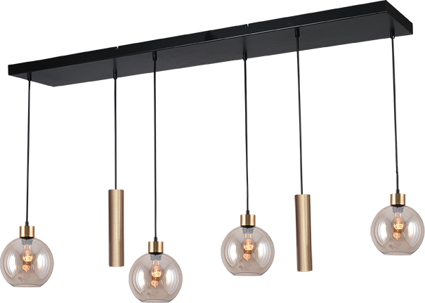 Lazise HL LAZISE 6-LIGHT MATT BLACK/MATT GOLD 130X25CM