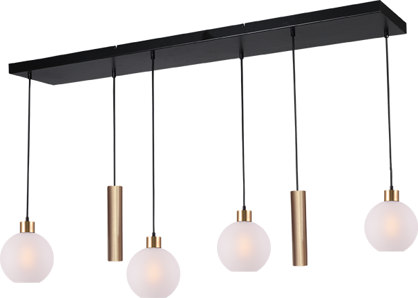 Lazise HL LAZISE 6-LIGHT MATT BLACK/MATT GOLD 130X25CM