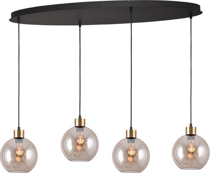 Lazise HL LAZISE 4-LIGHT MATT BLACK/MATT GOLD OVAL 100X40CM