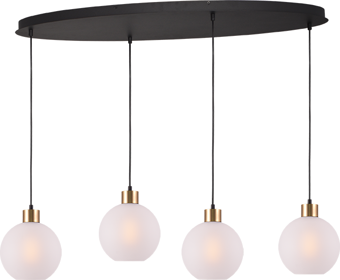 Lazise HL LAZISE 4-LIGHT MATT BLACK/MATT GOLD OVAL 100X40CM