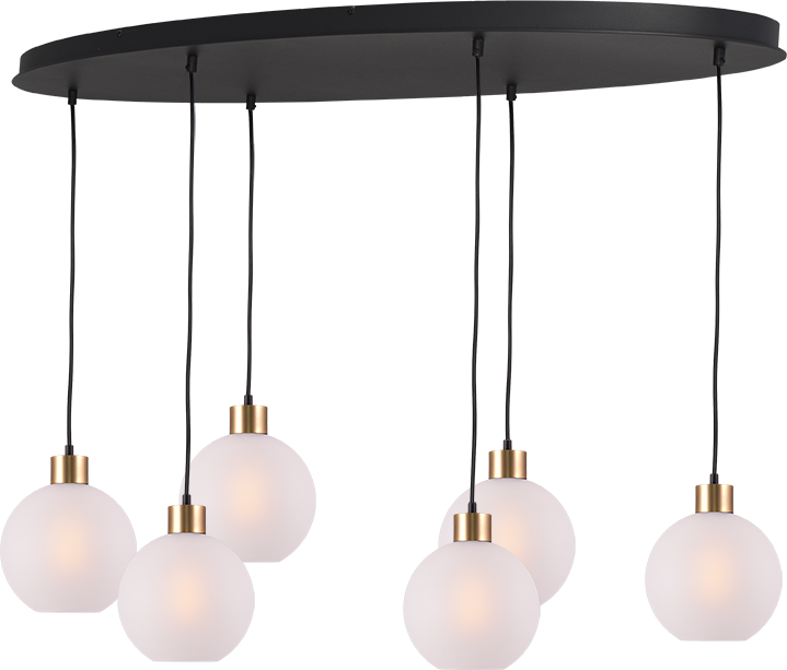 Lazise HL LAZISE 6-LIGHT MATT BLACK/MATT GOLD OVAL 130X50CM