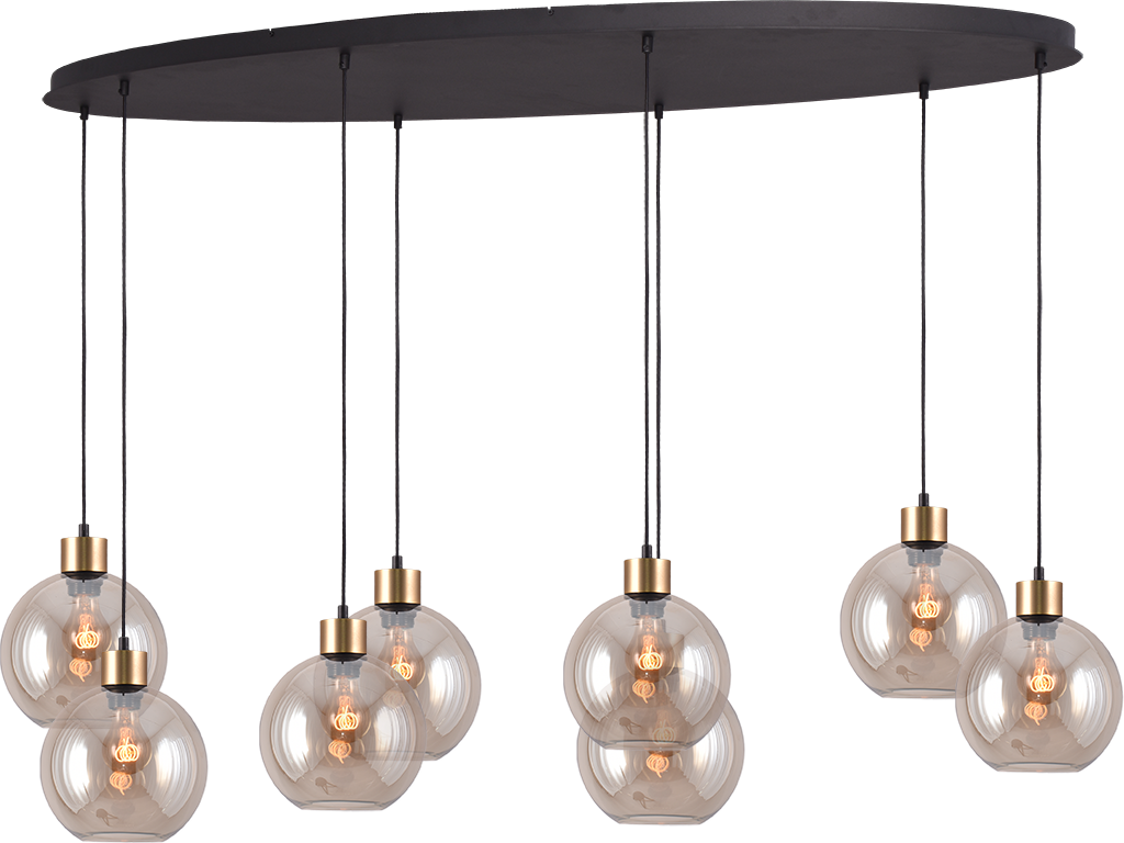 Lazise HL LAZISE 8-LIGHT MATT BLACK/MATT GOLD OVAL 160X60CM