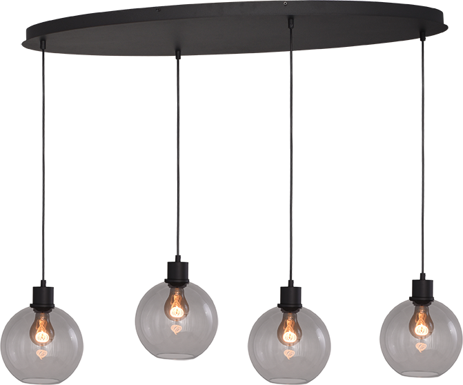 Lazise HL LAZISE 4-LIGHT MATT BLACK/MATT BLACK OVAL 100X40CM