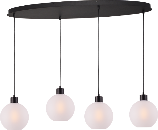 Lazise HL LAZISE 4-LIGHT MATT BLACK/MATT BLACK OVAL 100X40CM