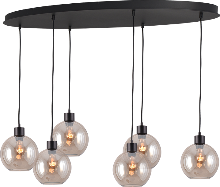 Lazise HL LAZISE 6-LIGHT MATT BLACK/MATT BLACK OVAL 130X50CM