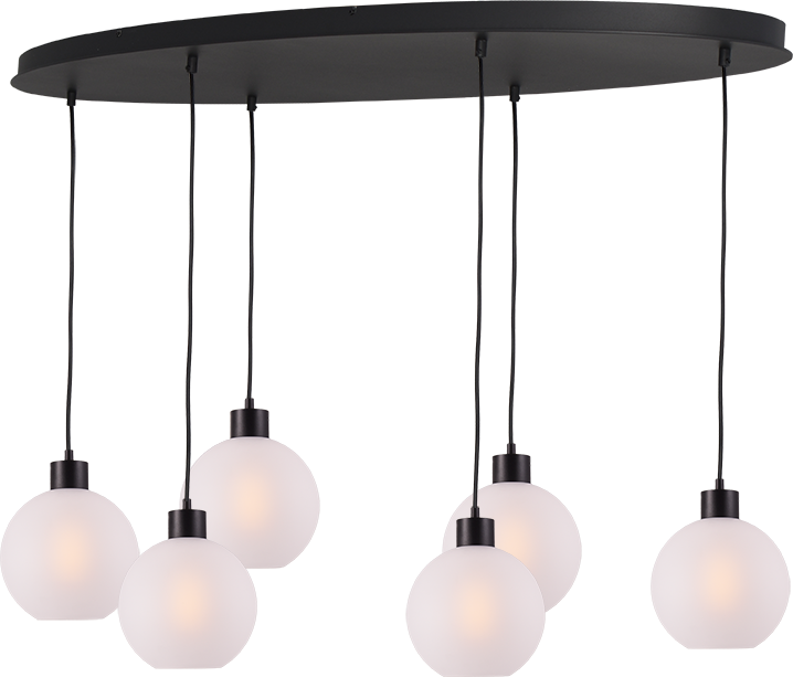 Lazise HL LAZISE 6-LIGHT MATT BLACK/MATT BLACK OVAL 130X50CM