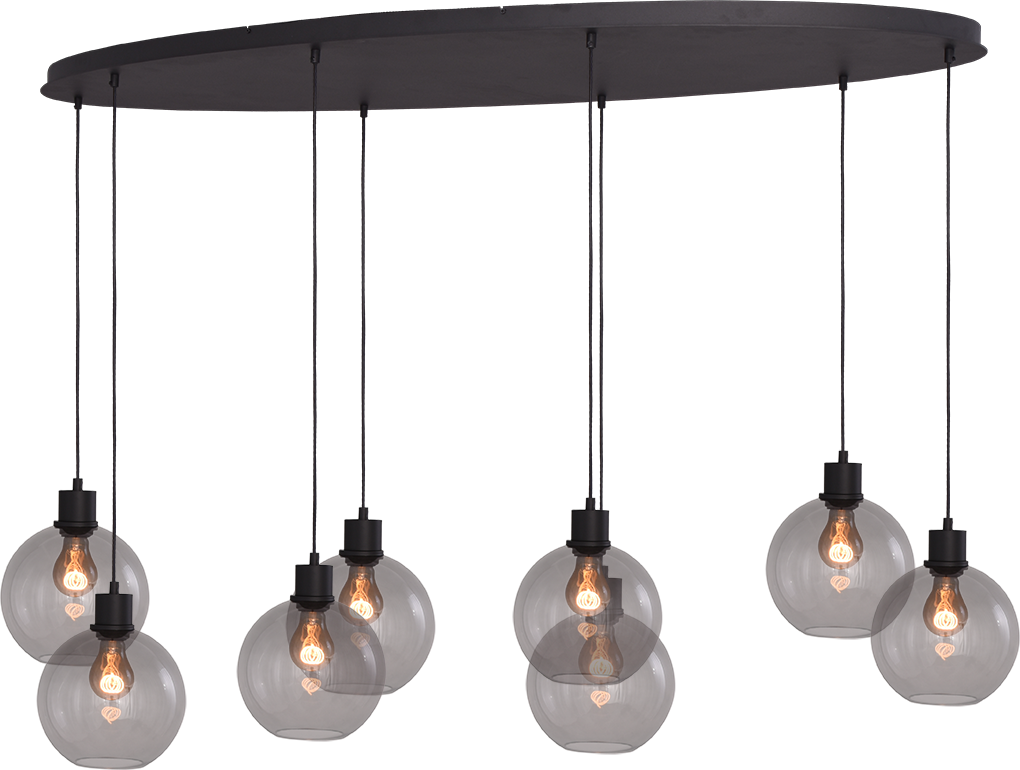 Lazise HL LAZISE 8-LIGHT MATT BLACK/MATT BLACK OVAL 160X60CM