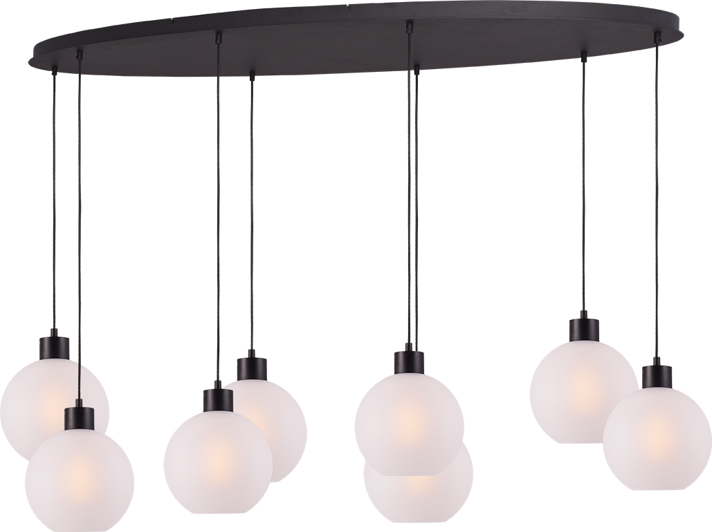 Lazise HL LAZISE 8-LIGHT MATT BLACK/MATT BLACK OVAL 160X60CM