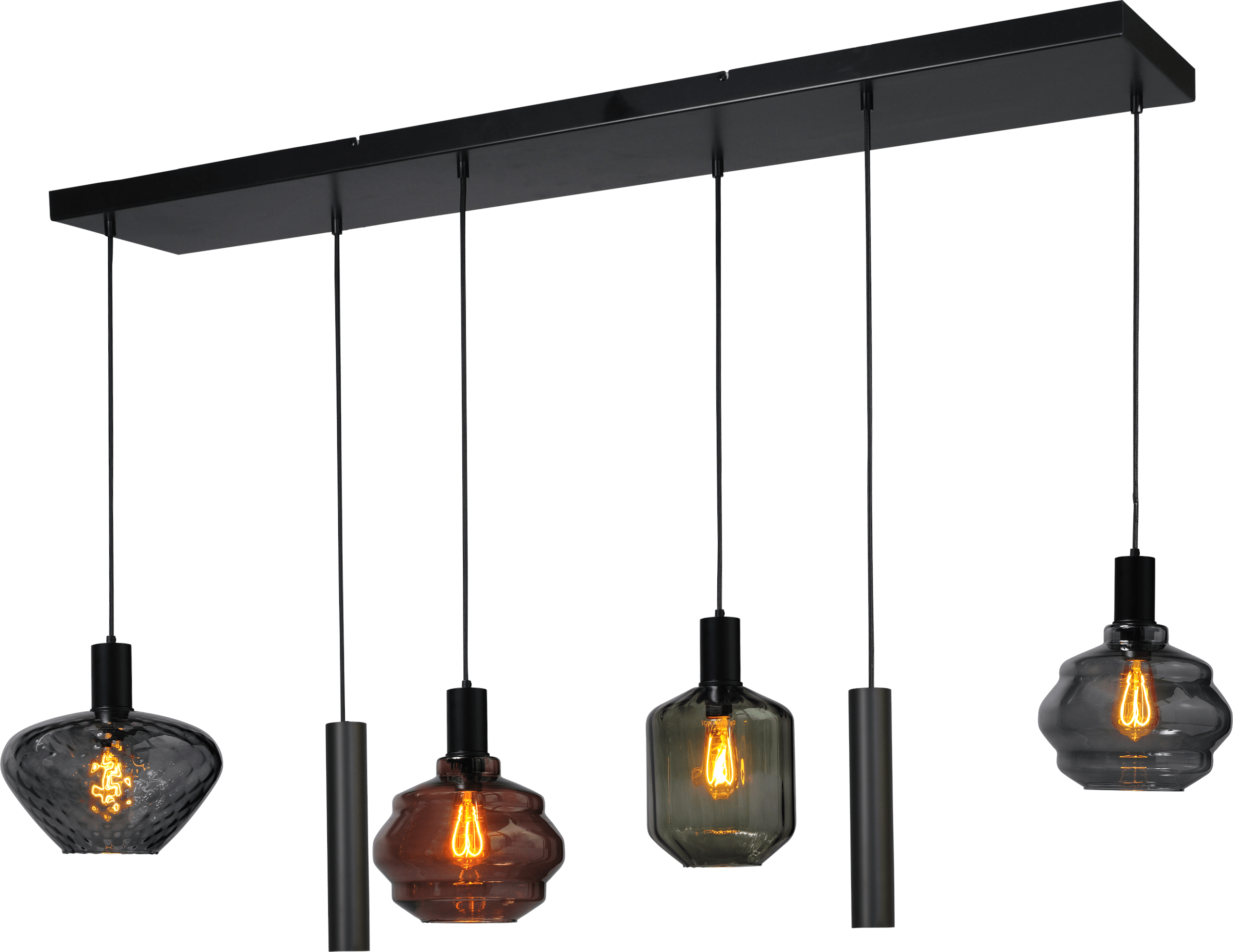 Porto HL PORTO 6LTS MATT BLACK/MATT BLACK BEAM 130X25CM