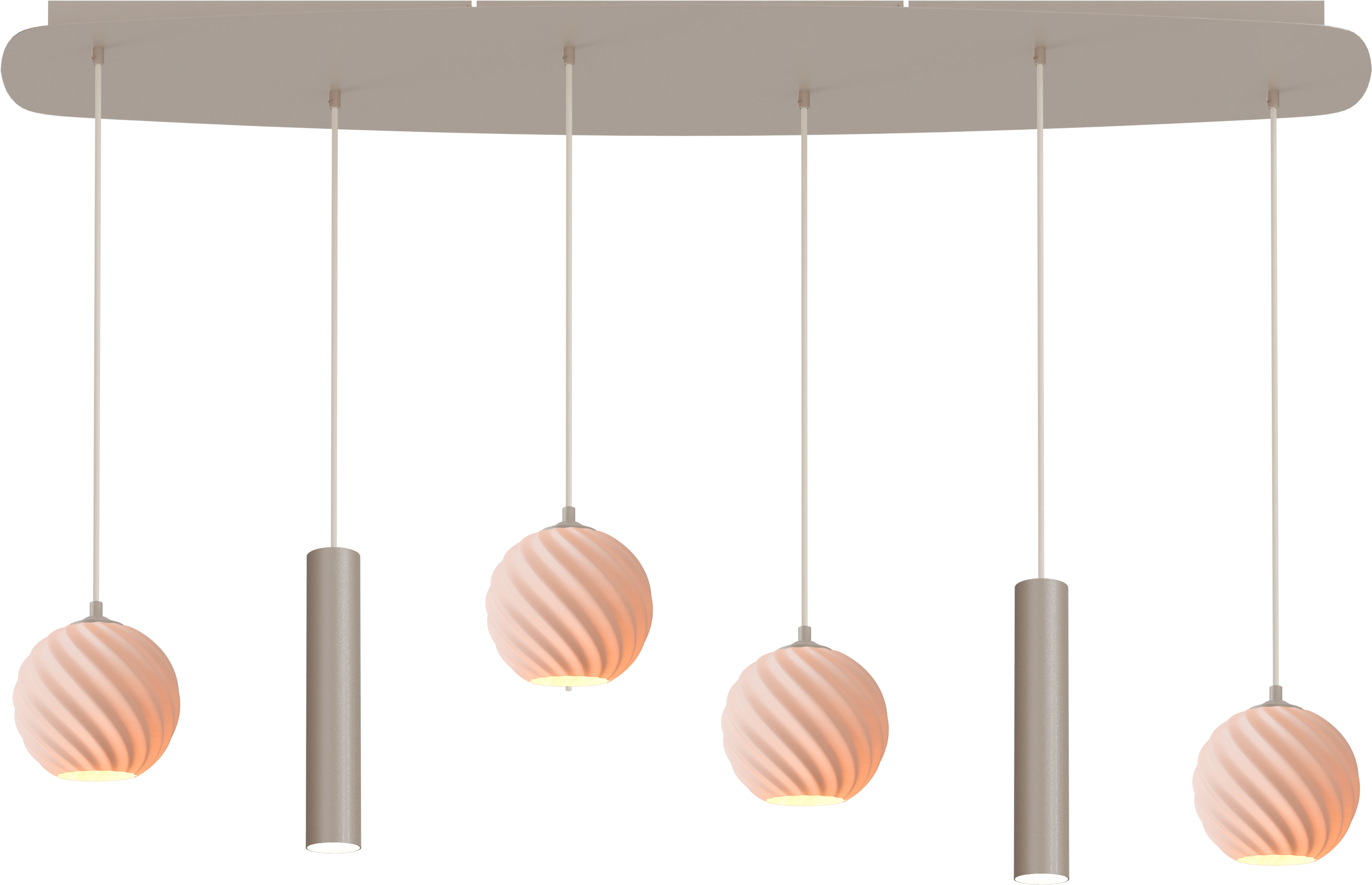 Leota HL LEOTA 6-LIGHT BEIGE TERRA, BASE DANISH OVAL BEIGE TERRA 140X45CM