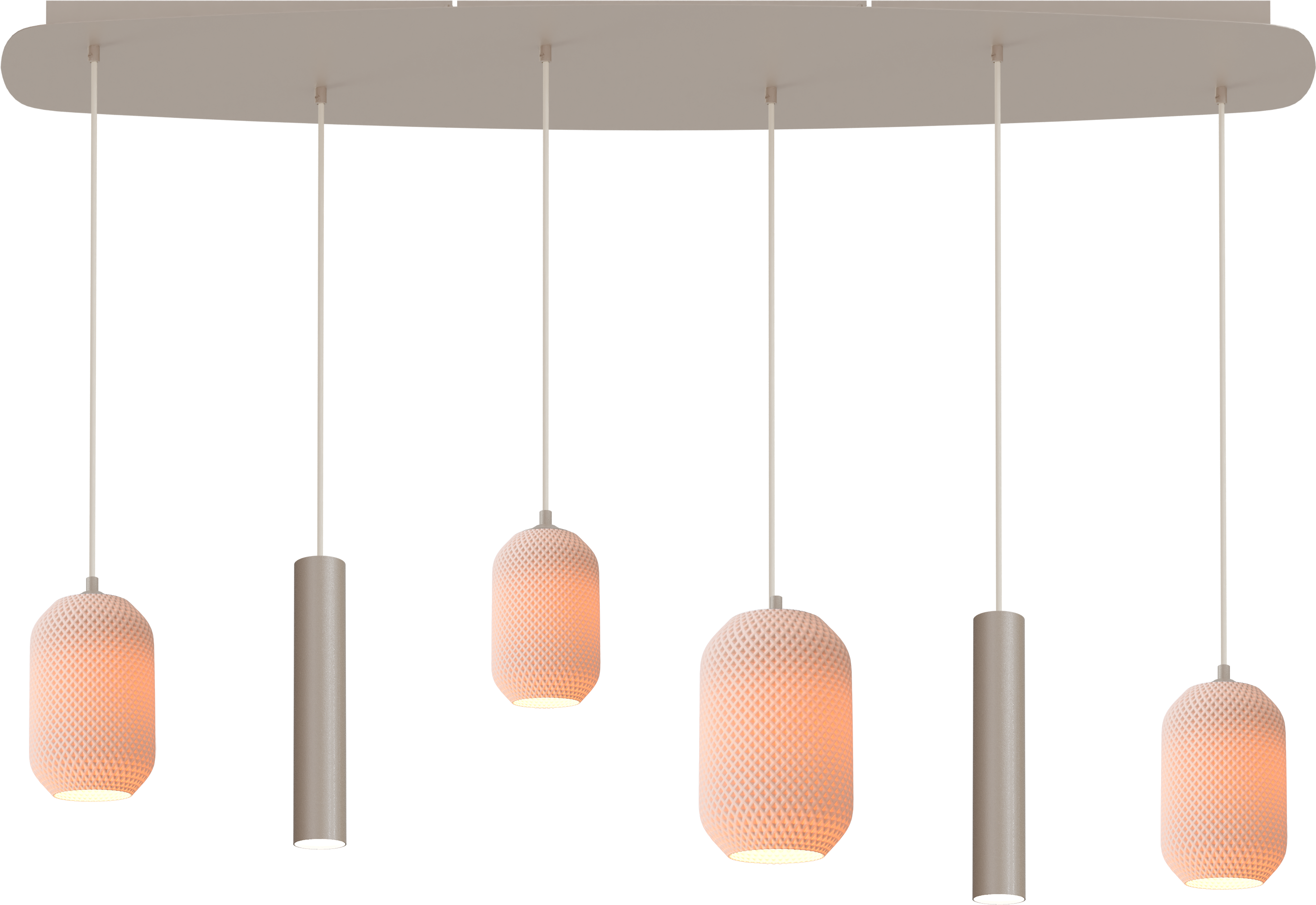 Leota HL LEOTA 6-LIGHT BEIGE TERRA, BASE DANISH OVAL BEIGE TERRA 140X45CM