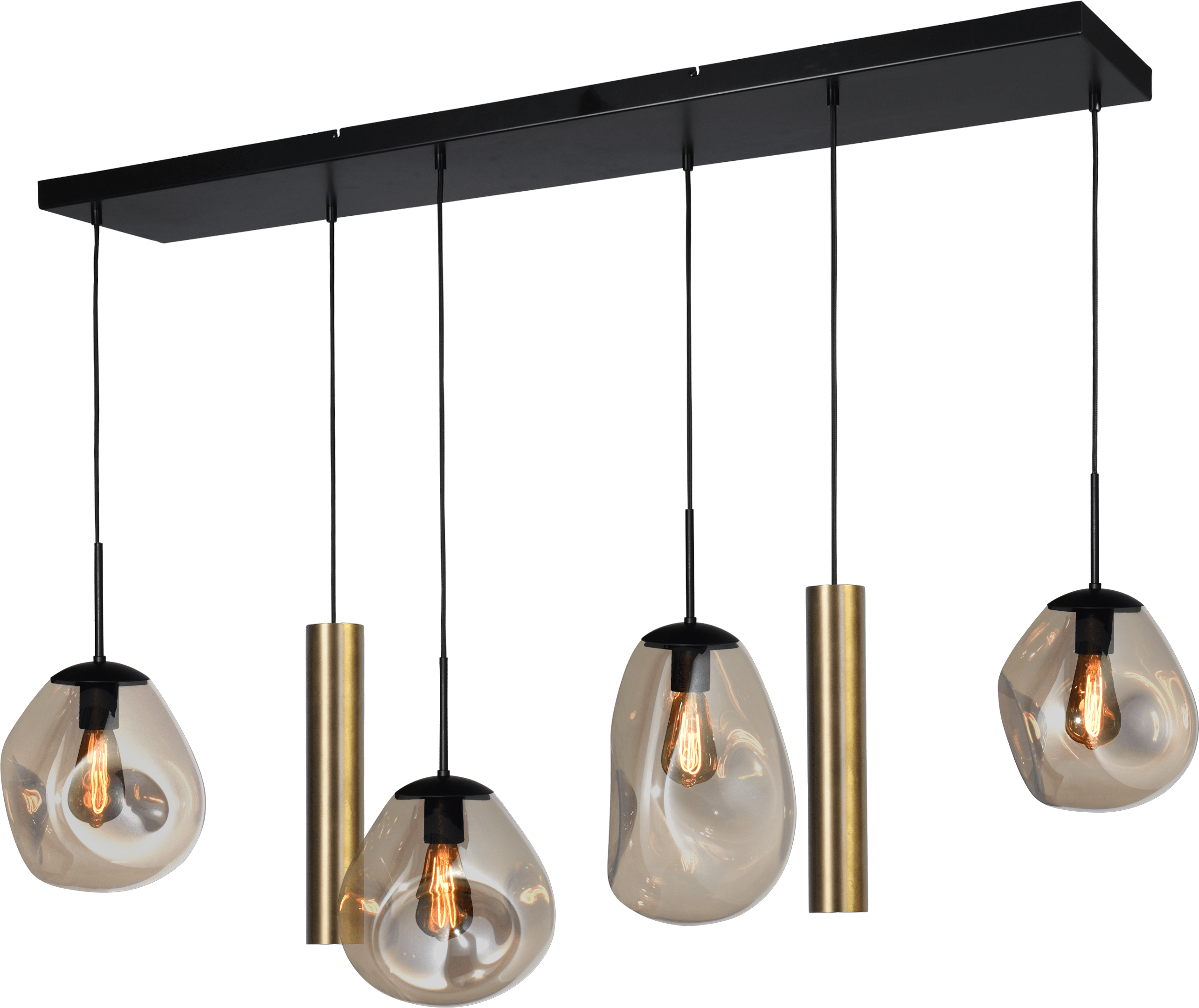 Lava HL LAVA 6-LIGHT MATT BLACK/MATT BLACK BEAM 130X25CM