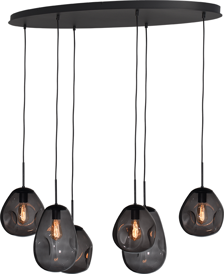 Lava HL LAVA 6-LIGHT MATT BLACK/MATT BLACK OVAL 130X50CM