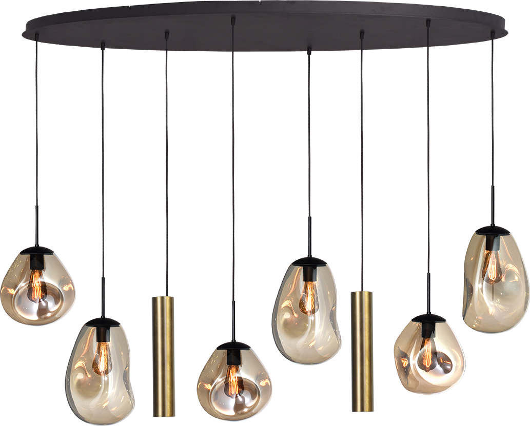 Lava HL LAVA 8-LIGHT MATT BLACK/MATT BLACK BEAM OVAL 160X60CM