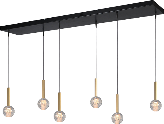 Elexa HL ELEXA 6-LIGHT MATT GOLD, BEAM BLACK 130X25CM