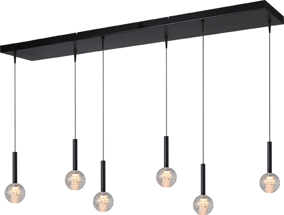 Elexa HL ELEXA 6-LIGHT BLACK, BEAM BLACK 130X25CM