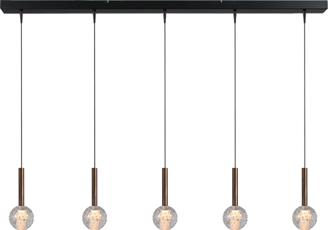 Elexa HL ELEXA 5-LIGHT ANTIQUE BRASS, BEAM BLACK 130X8CM