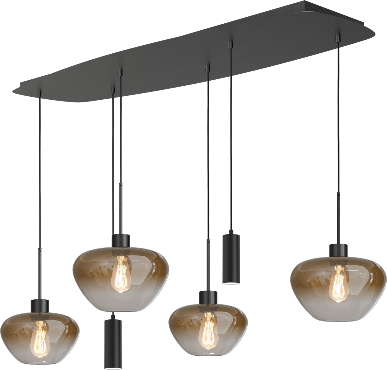 Genua HL GENUA 6-LIGHT BLACK, BEAM DANISH OVAL BLACK 140X45CM