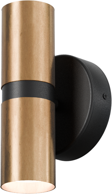 Bounce WL BOUNCE 2-LIGHT BLACK, L.18,5CM, SHADE ANTIQUE BRASS Ø55X85MM