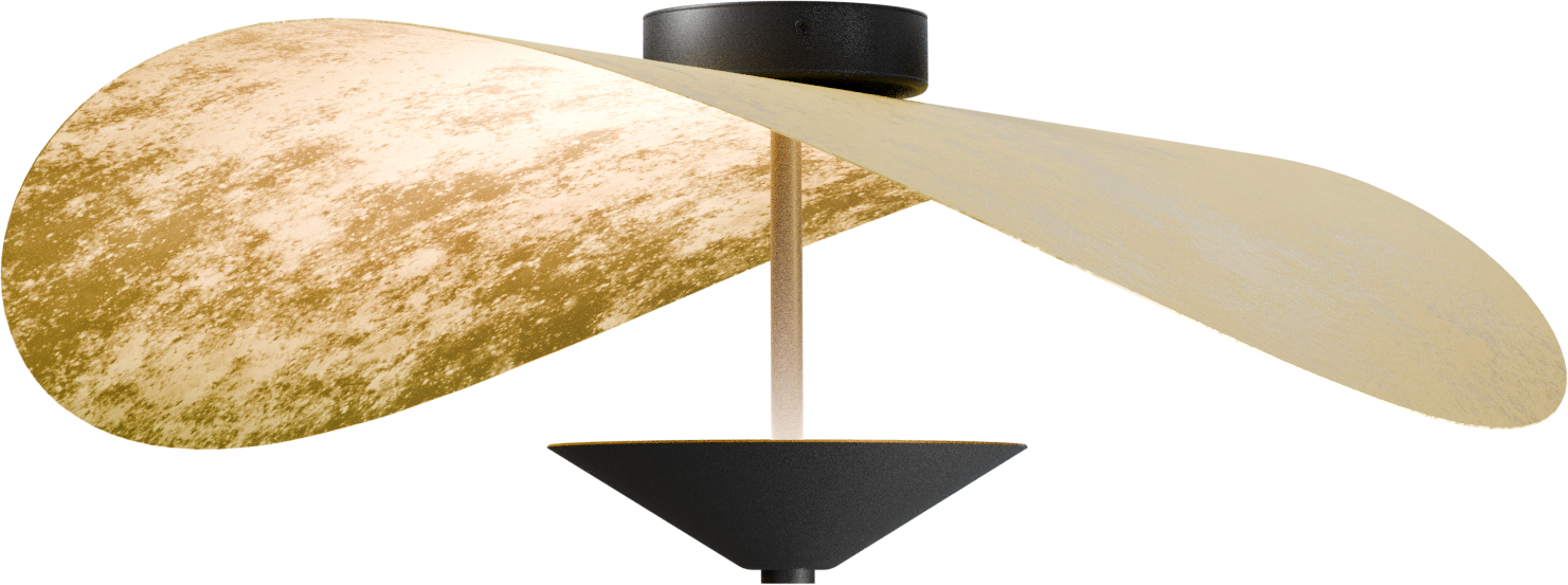 Lente PL LENTE Ø60CM BLACK/GOLDLEAF, CANOPY BLACK Ø10,8CM