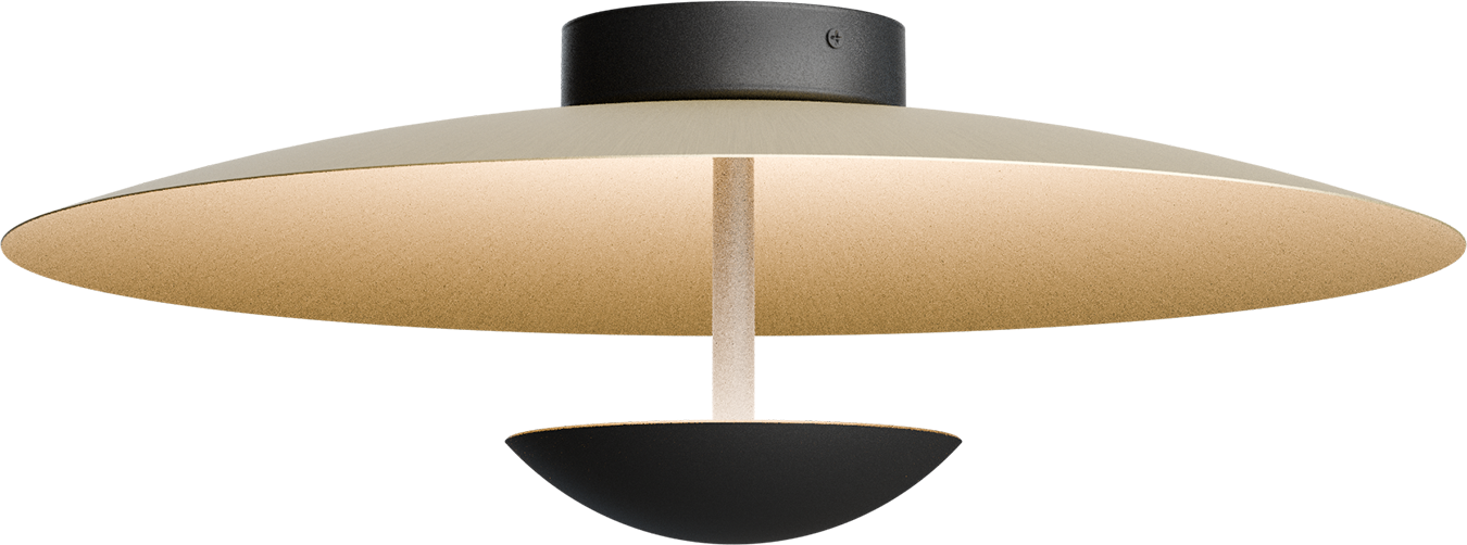 Scala PL SCALA 1-LIGHT MATT GOLD Ø45CM, CANOPY BLACK Ø10,8CM