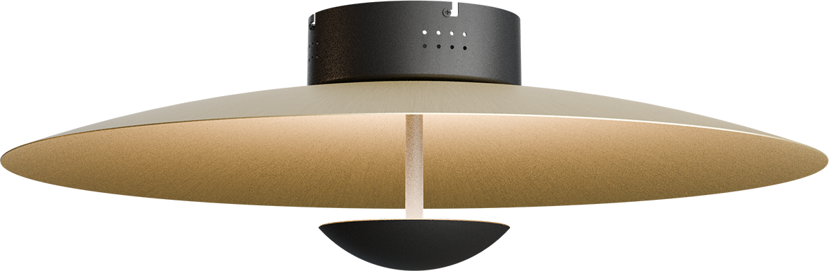 Scala PL SCALA 1-LIGHT MATT GOLD Ø60CM, CANOPY BLACK Ø16CM