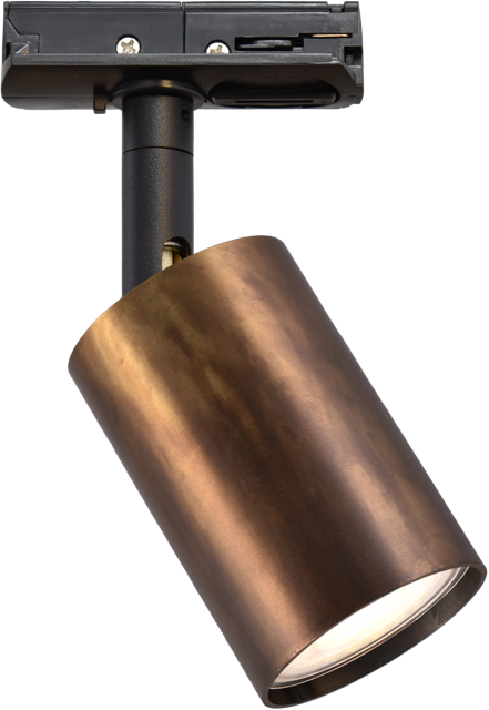 Trackrail PL BOUNCE 1-LIGHT ANTIQUE BRASS, INCL. 1-FASE TRACKADAPTER