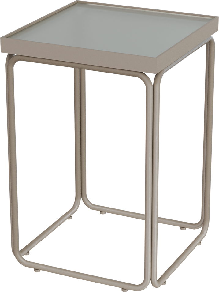 Masterliving Tables TABLE ROUNDED BEIGE TERRA SQUARE H.50CM