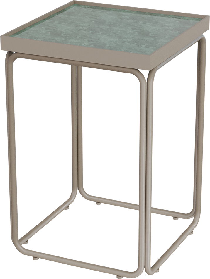 Masterliving Tables TABLE ROUNDED BEIGE TERRA SQUARE H.50CM