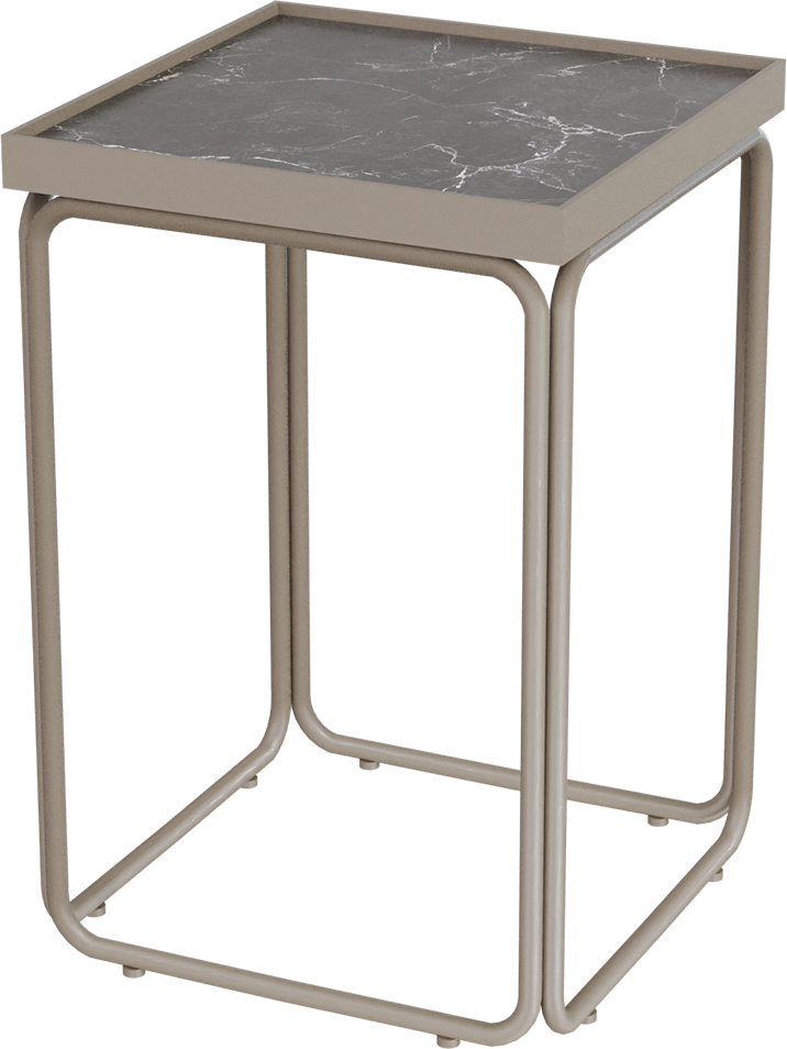 Masterliving Tables TABLE ROUNDED BEIGE TERRA SQUARE H.50CM
