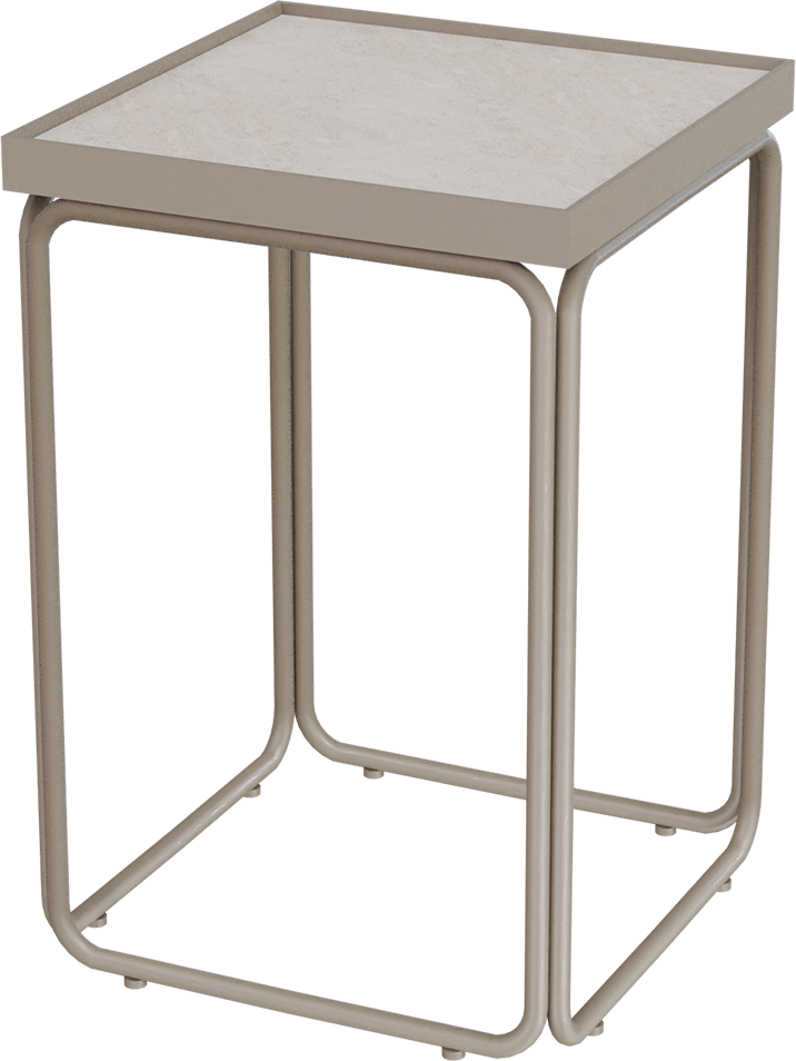 Masterliving Tables TABLE ROUNDED BEIGE TERRA SQUARE H.50CM