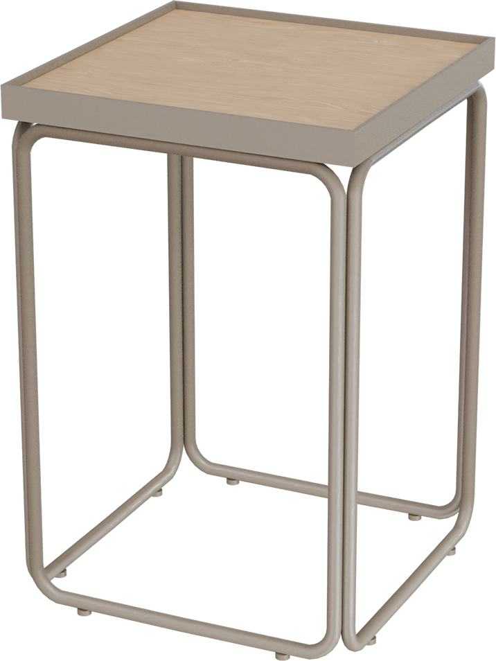 Masterliving Tables TABLE ROUNDED BEIGE TERRA SQUARE H.50CM