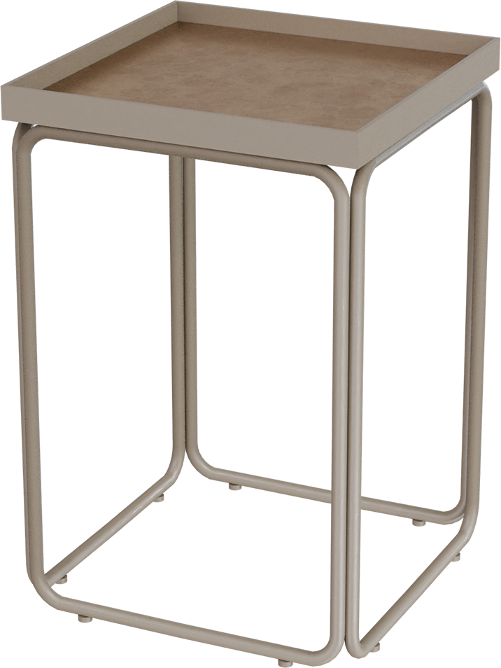 Masterliving Tables TABLE ROUNDED BEIGE TERRA SQUARE H.50CM