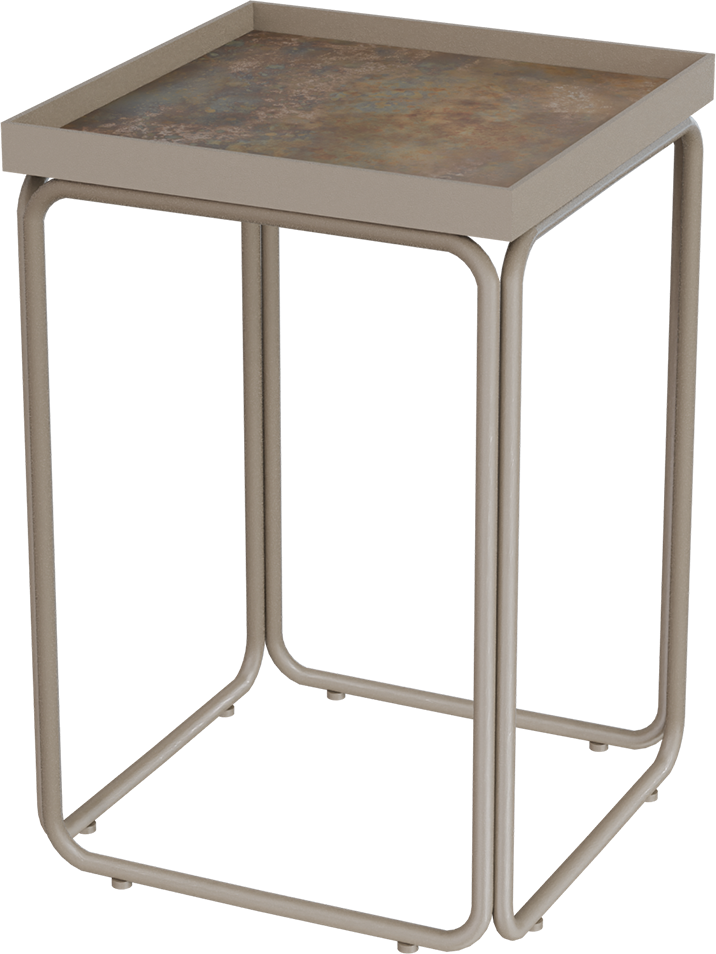 Masterliving Tables TABLE ROUNDED BEIGE TERRA SQUARE H.50CM