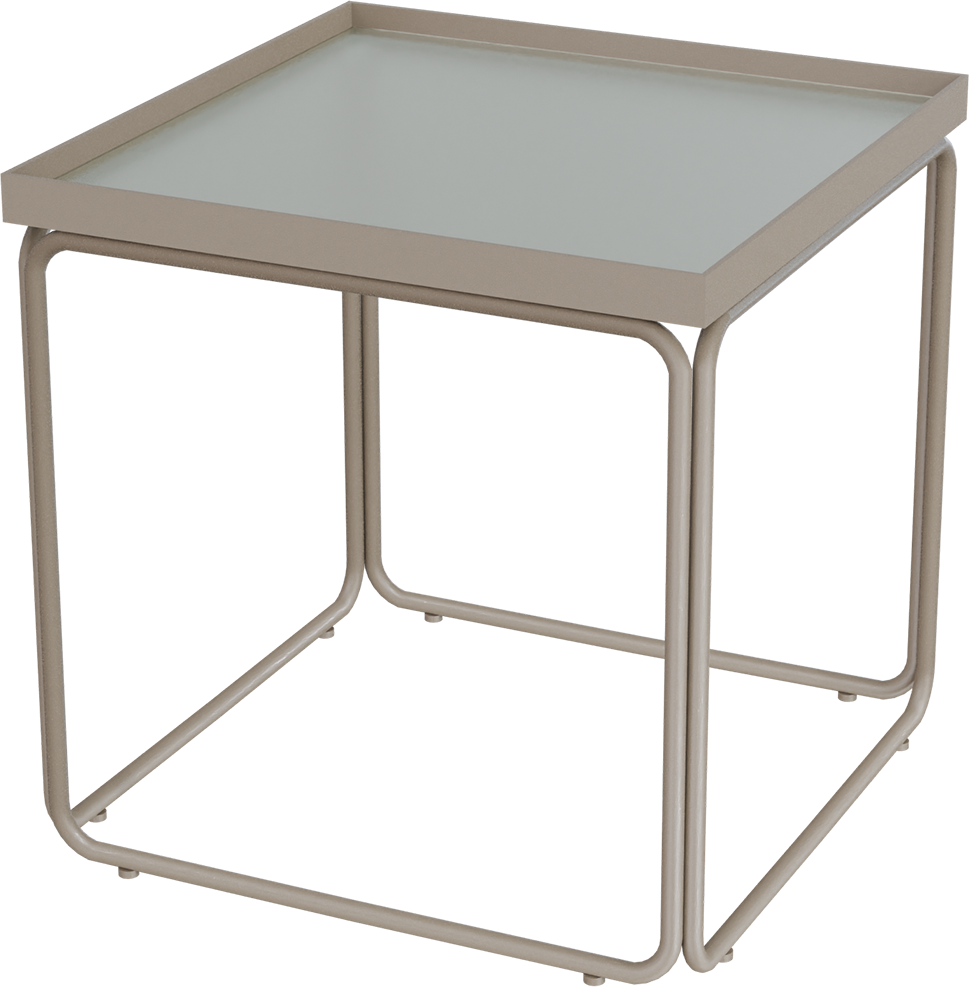 Masterliving Tables TABLE ROUNDED BEIGE TERRA SQUARE H.45CM