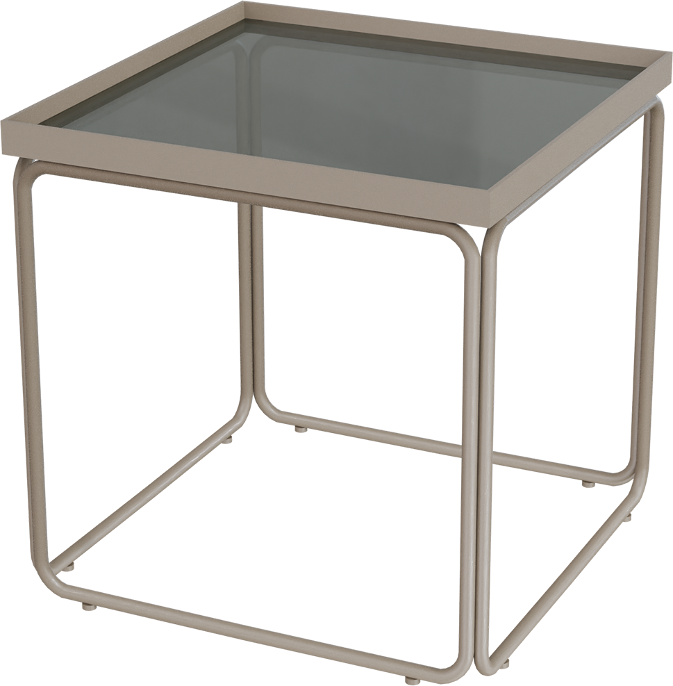 Masterliving Tables TABLE ROUNDED BEIGE TERRA SQUARE H.45CM