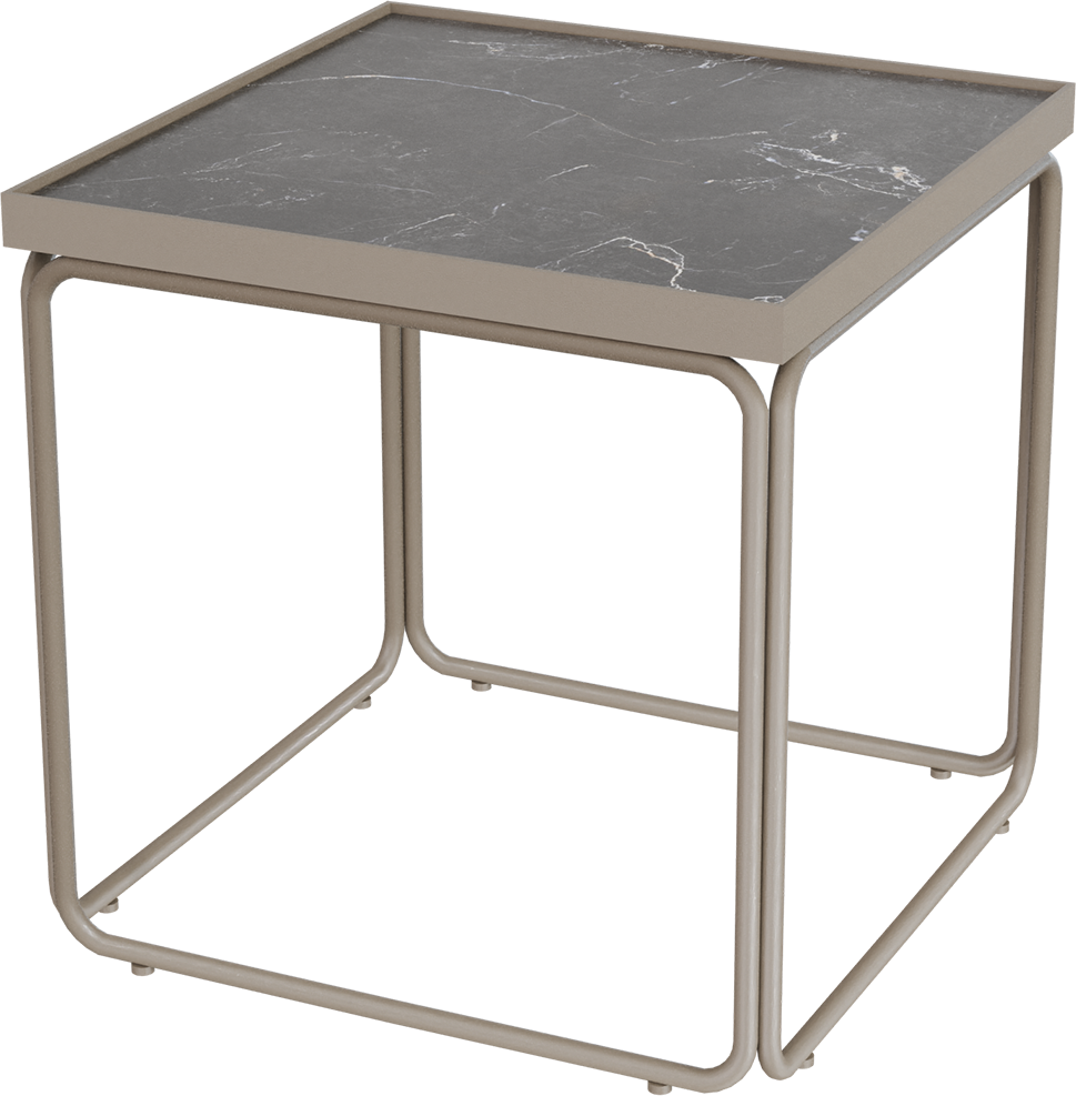Masterliving Tables TABLE ROUNDED BEIGE TERRA SQUARE H.45CM