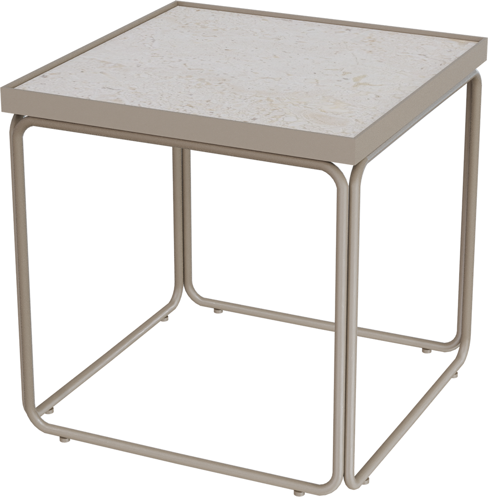 Masterliving Tables TABLE ROUNDED BEIGE TERRA SQUARE H.45CM