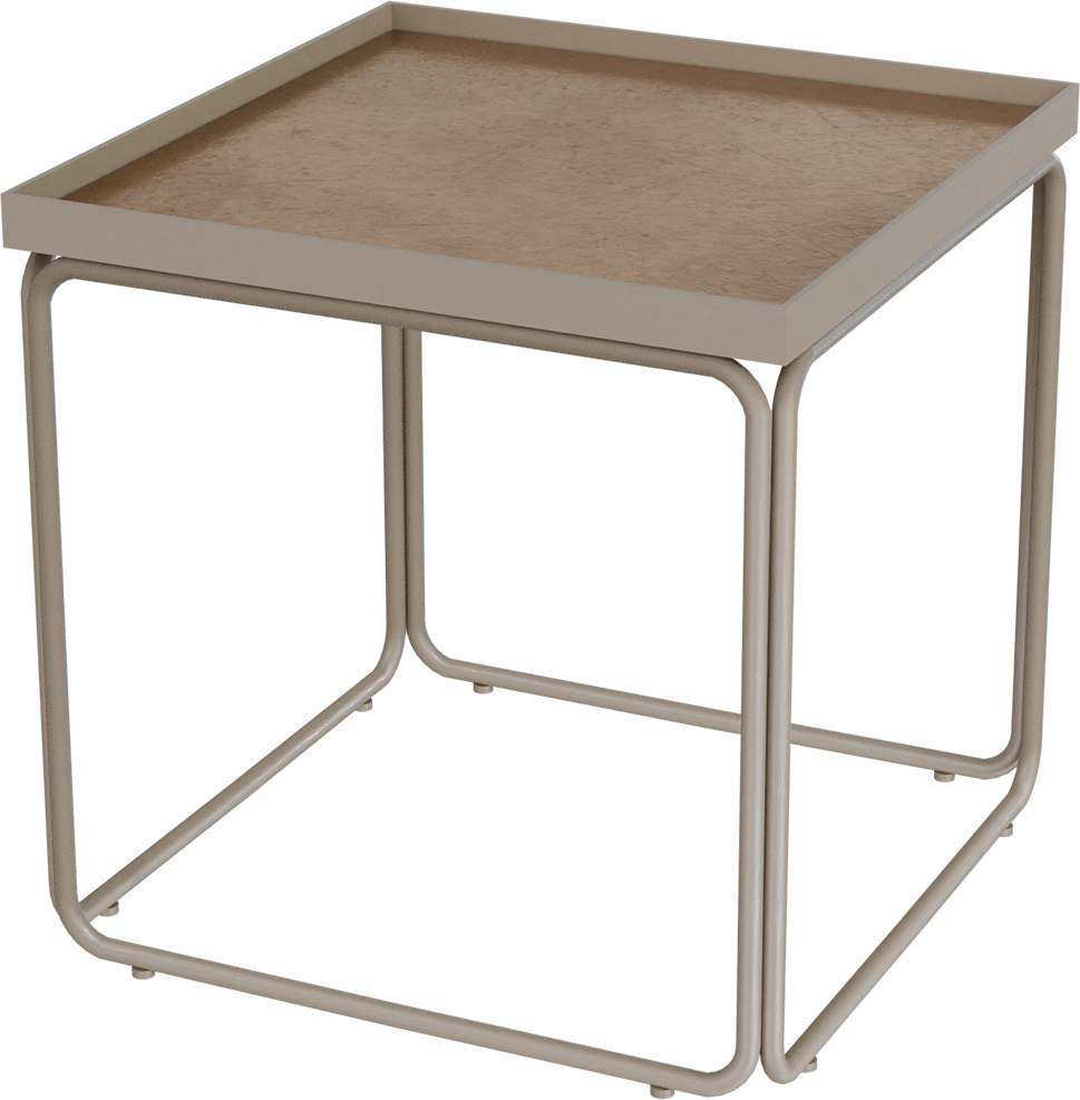 Masterliving Tables TABLE ROUNDED BEIGE TERRA SQUARE H.45CM