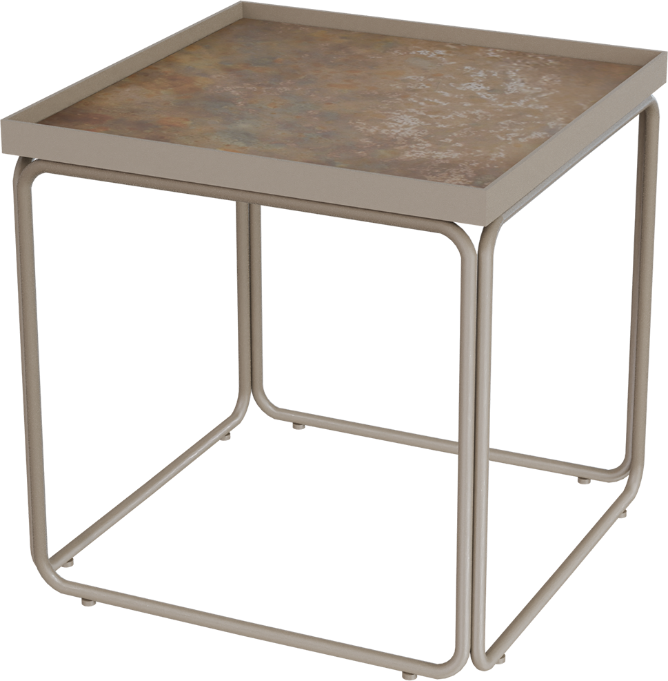 Masterliving Tables TABLE ROUNDED BEIGE TERRA SQUARE H.45CM