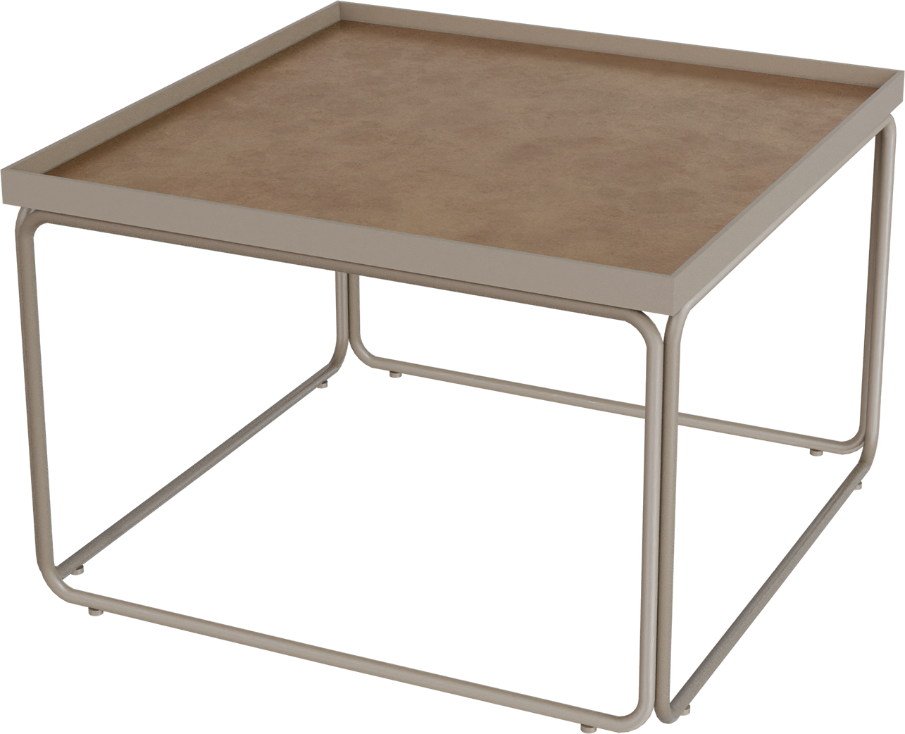 Masterliving Tables TABLE ROUNDED BEIGE TERRA SQUARE H.40CM